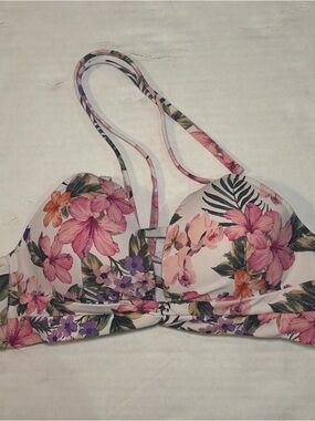 Shade & Shore Floral Push-Up Bra - Pink & Green